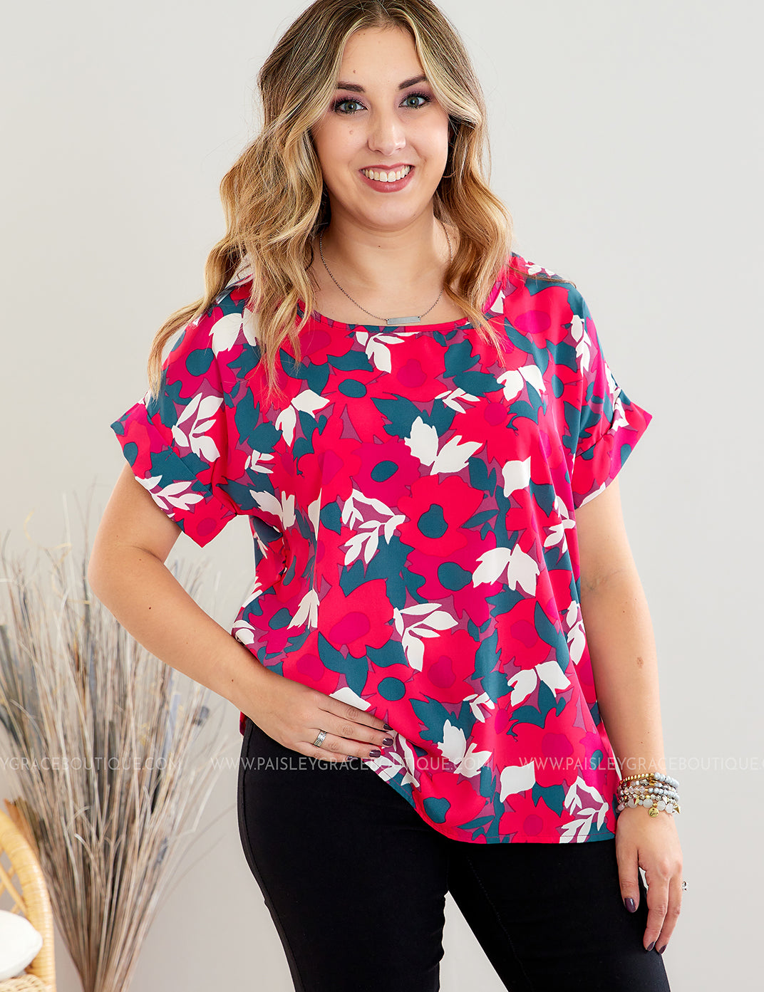 Pave the Way Top - Hot Pink - LAST ONES FINAL SALE