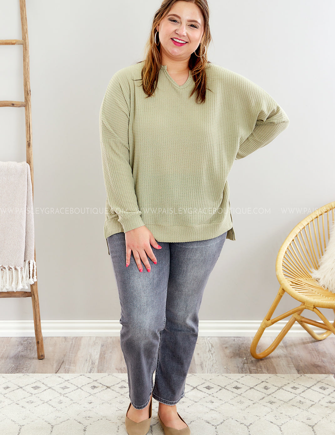 Nature Walk Path Top - Green - LAST ONES FINAL SALE