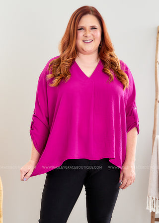 Monique Top - Fuchsia - FINAL SALE