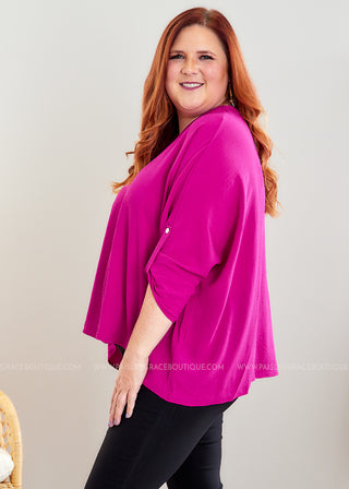 Monique Top - Fuchsia - FINAL SALE