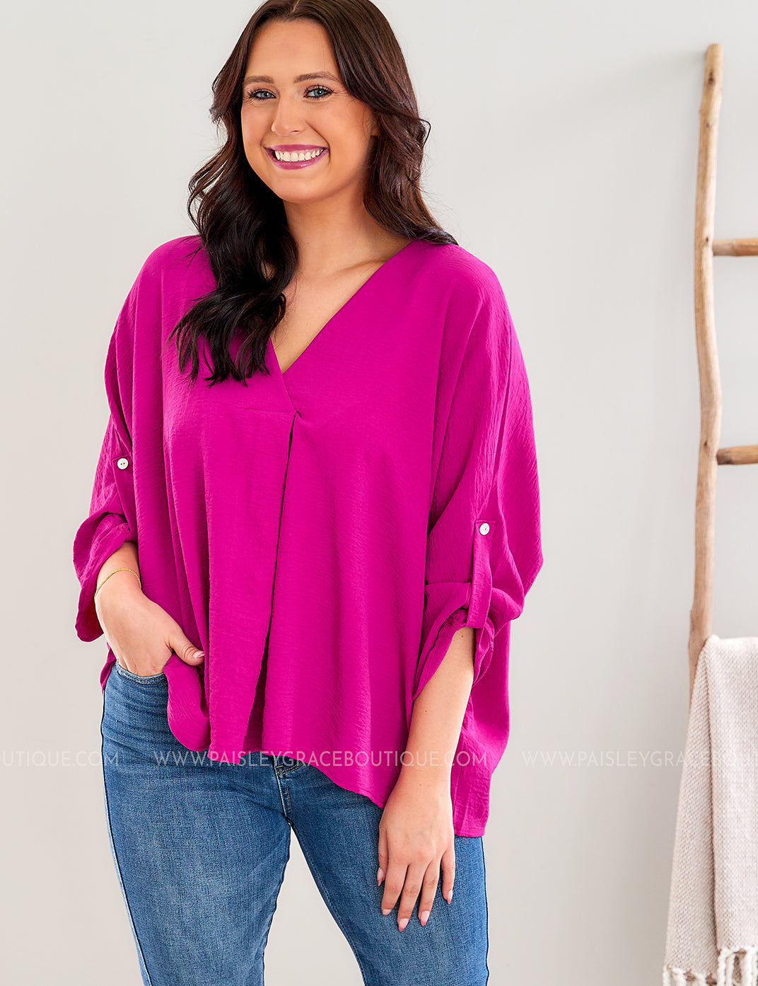 Monique Top - Fuchsia - LAST ONES FINAL SALE