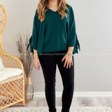 An Afternoon Out Top - Hunter Green - LAST ONES FINAL SALE