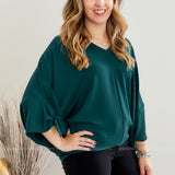 An Afternoon Out Top - Hunter Green - LAST ONES FINAL SALE