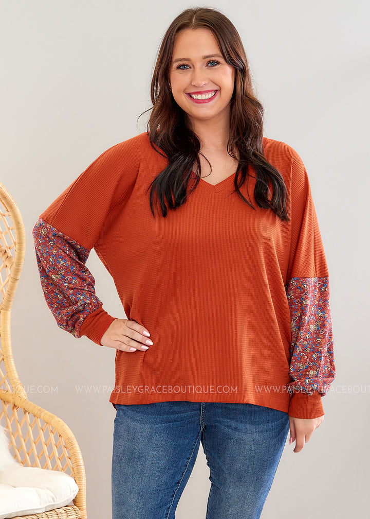 Absolutely Alluring Top - Rust - FINAL SALE
