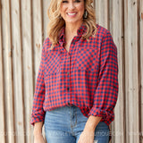 Wrapped in Warmth Top- RED* FINAL SALE *