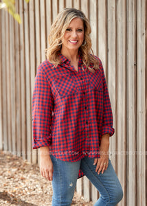 Wrapped in Warmth Top- RED  - FINAL SALE