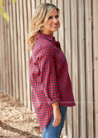 Wrapped in Warmth Top- RED  - FINAL SALE