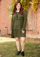 Load image into Gallery viewer, Just My Type Dress- OLIVE  - FINAL SALE
