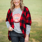 Favorite Tradition Cardigan- RED/BLACK - LAST ONES FINAL SALE