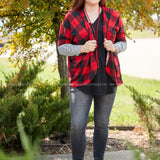 Favorite Tradition Cardigan- RED/BLACK - LAST ONES FINAL SALE