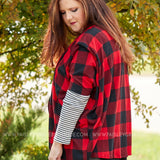Favorite Tradition Cardigan- RED/BLACK - LAST ONES FINAL SALE