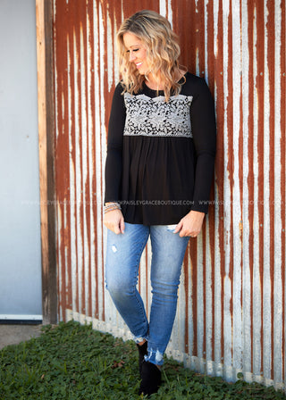 Wren Lace Top- BLACK  - FINAL SALE  - FINAL SALE