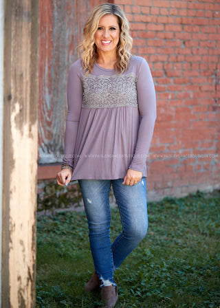 Wren Lace Top- ASH PURPLE - LAST ONES FINAL SALE
