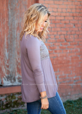 Wren Lace Top- ASH PURPLE - LAST ONES FINAL SALE