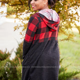Plaid About You Cardigan- RED - LAST ONES FINAL SALE