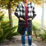 Plaid About You Cardigan- IVORY - LAST ONES FINAL SALE
