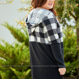 Plaid About You Cardigan- IVORY - LAST ONES FINAL SALE