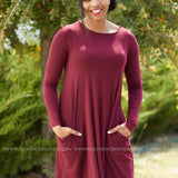 Addison Dress- BURGUNDY* LAST ONES FINAL SALE *