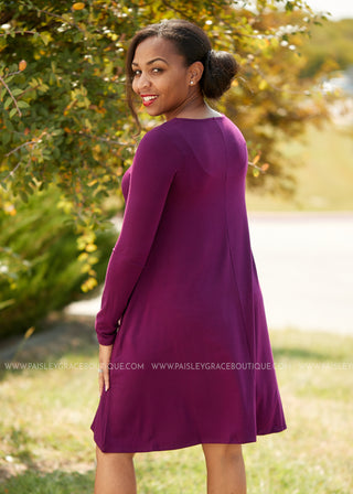 Addison Dress- PLUM  - FINAL SALE