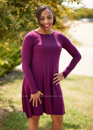 Addison Dress- PLUM  - FINAL SALE