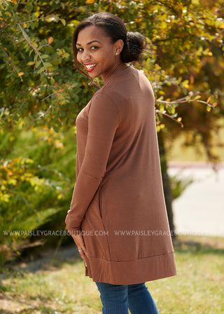 Emmaline Snap Cardigan-BROWN* FINAL SALE *