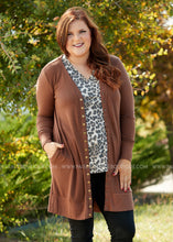 Load image into Gallery viewer, Emmaline Snap Cardigan-BROWN - FINAL SALE
