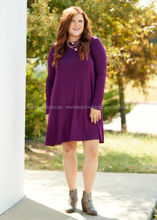 Addison Dress- PLUM  - FINAL SALE