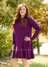 Load image into Gallery viewer, Addison Dress- PLUM  - FINAL SALE

