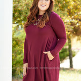 Addison Dress- BURGUNDY* LAST ONES FINAL SALE *