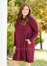 Load image into Gallery viewer, Addison Dress- BURGUNDY  - FINAL SALE
