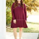 Addison Dress- BURGUNDY* LAST ONES FINAL SALE *