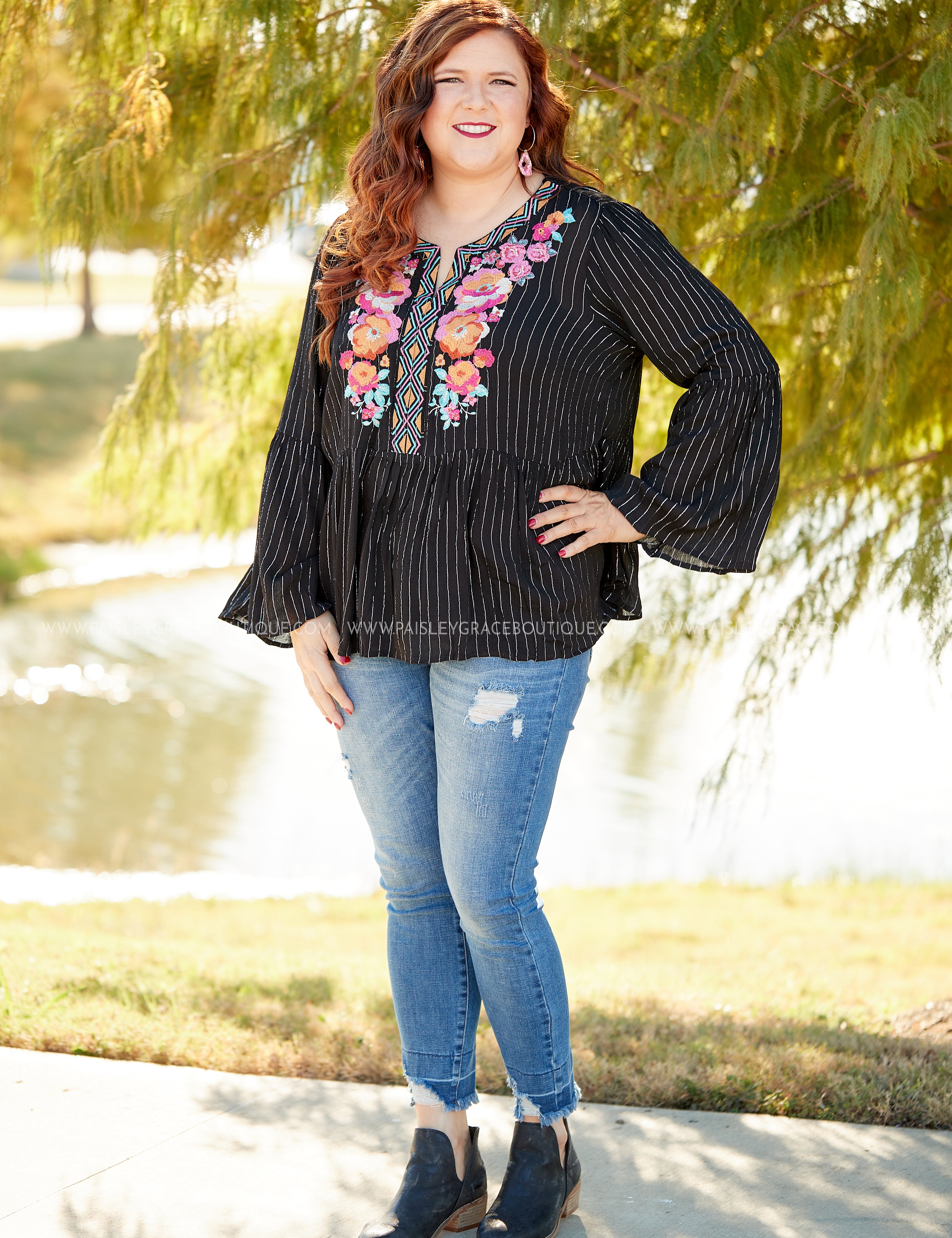 Brianna Embroidered Top STEAL - LAST ONES LAST ONES FINAL SALE