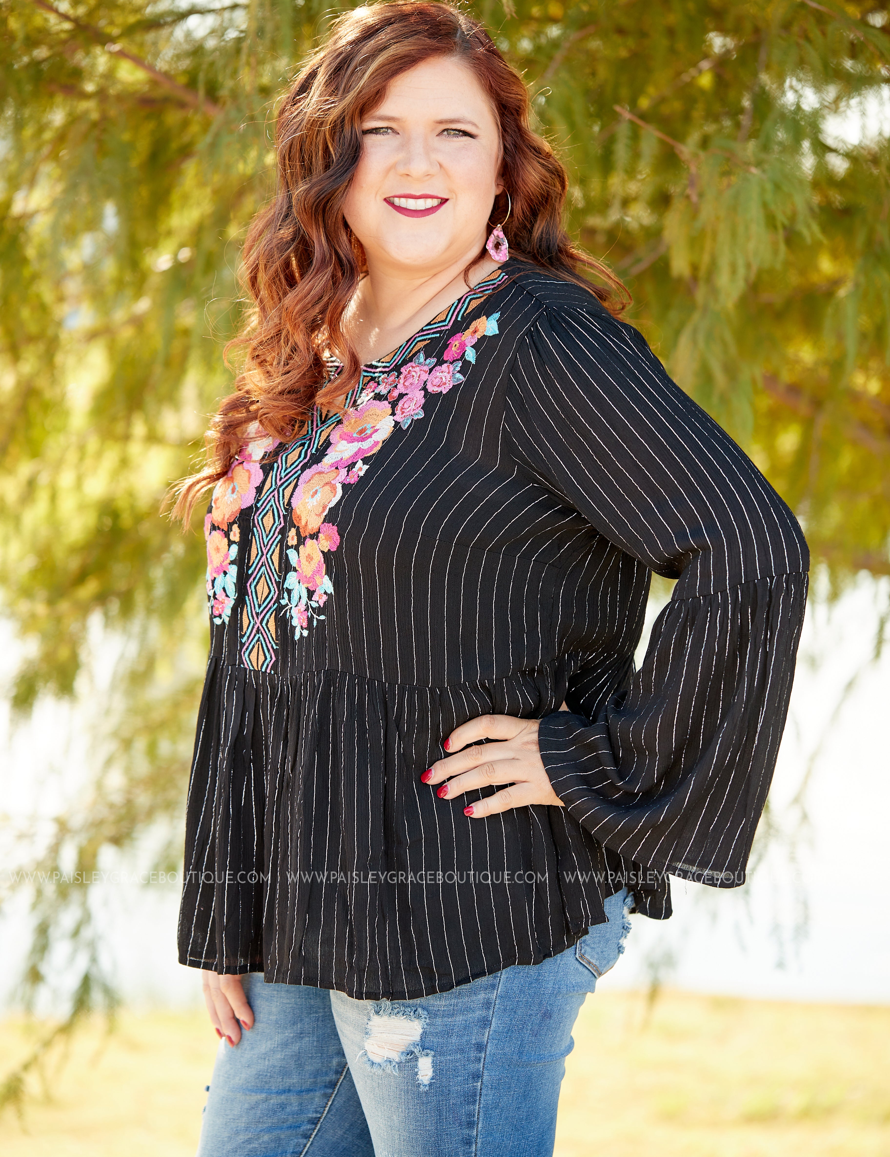 Brianna Embroidered Top STEAL - LAST ONES LAST ONES FINAL SALE