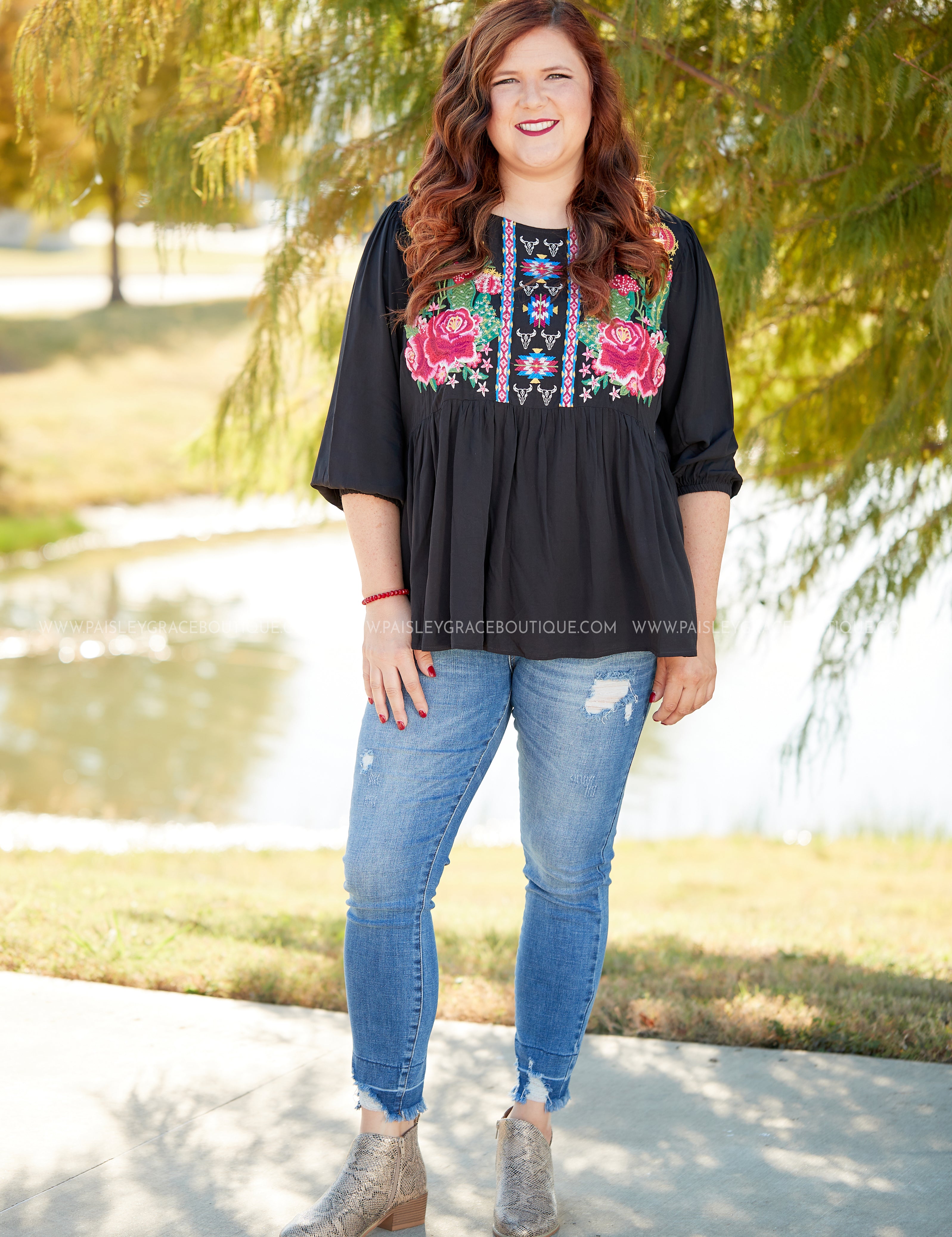 Sierra Embroidered Top - LAST ONES FINAL SALE