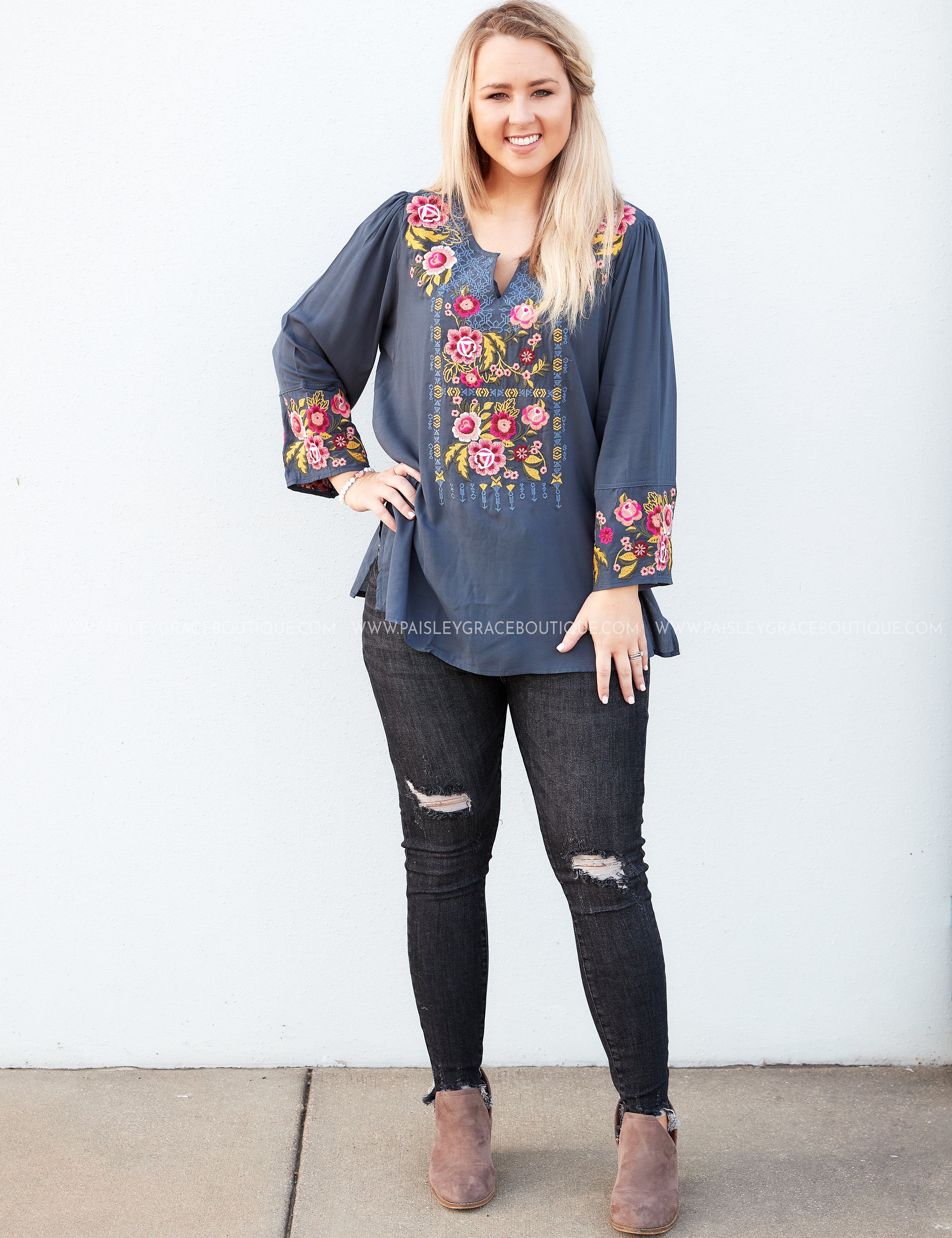 Santa Rosa Embroidered Top - LAST ONES FINAL SALE