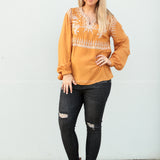 Arissa Embroidered Top- MARIGOLD - LAST ONES FINAL SALE