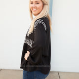Arissa Embroidered Top- BLACK - LAST ONES FINAL SALE