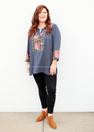 Santa Rosa Embroidered Top  - FINAL SALE