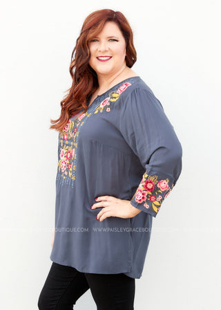 Santa Rosa Embroidered Top  - FINAL SALE