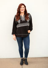 Load image into Gallery viewer, Arissa Embroidered Top- BLACK - FINAL SALE

