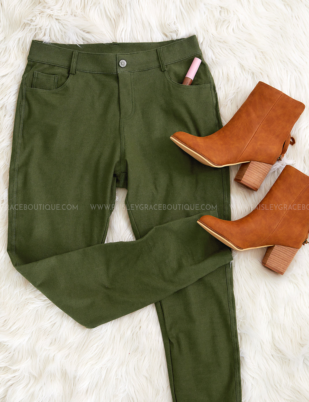 Audrey Stretch Jeggings - Army Green* LAST ONES FINAL SALE *