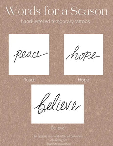3 Pack Temporary Tattoos - 2 Styles - FINAL SALE