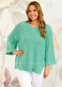 Above the Clouds Sweater - Mint  - FINAL SALE