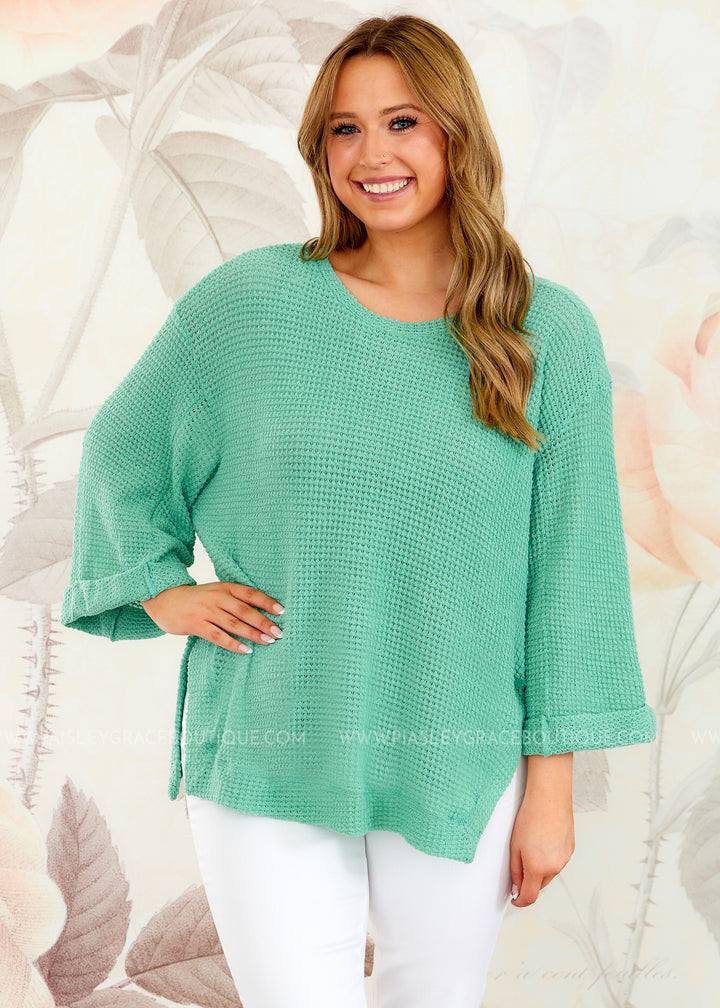 Above the Clouds Sweater - Mint  - FINAL SALE CLEARANCE