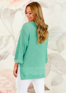 Above the Clouds Sweater - Mint  - FINAL SALE