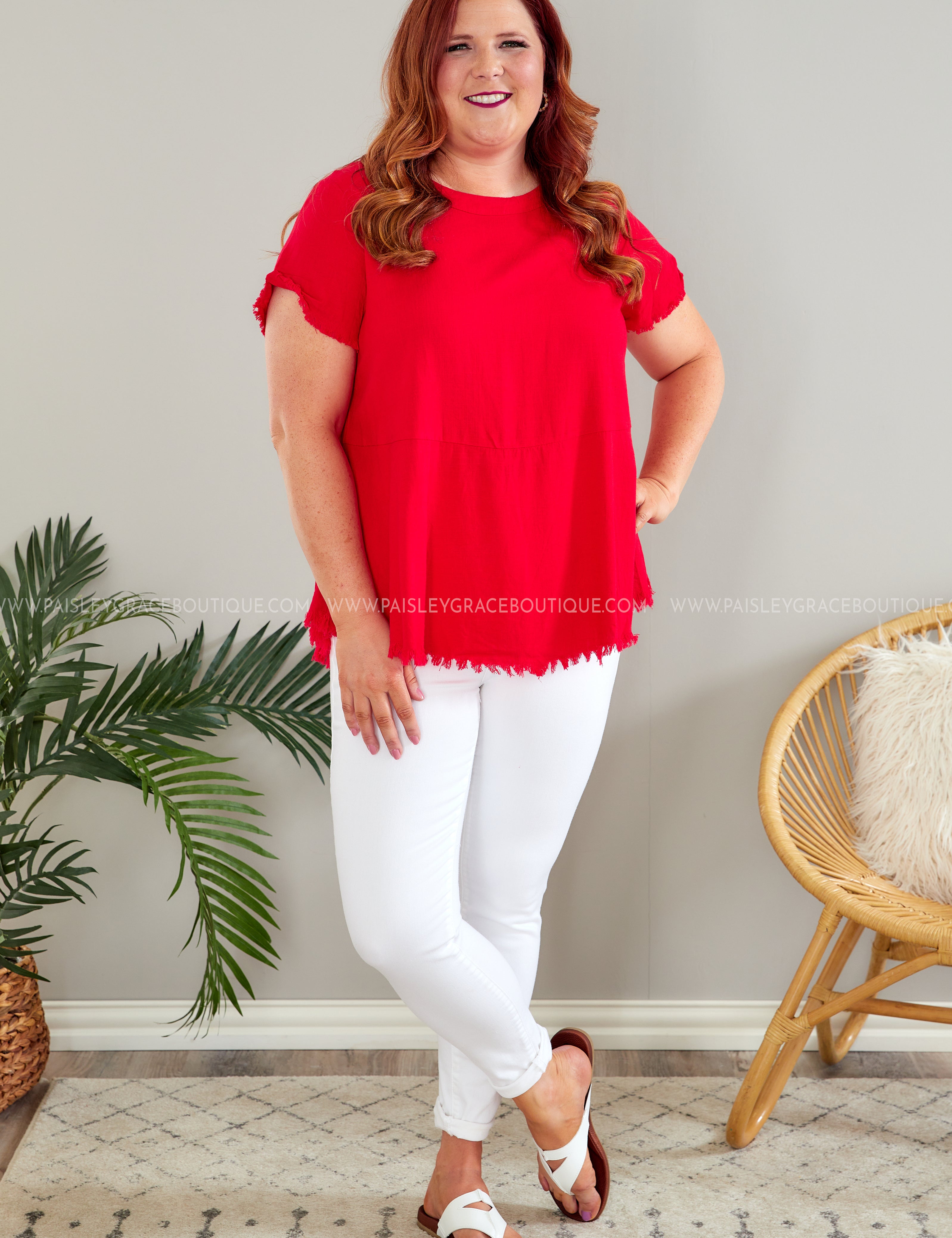 Paige Top - Red* LAST ONES FINAL SALE *