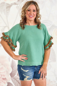 Shift In The Wind Top - Sage - FINAL SALE