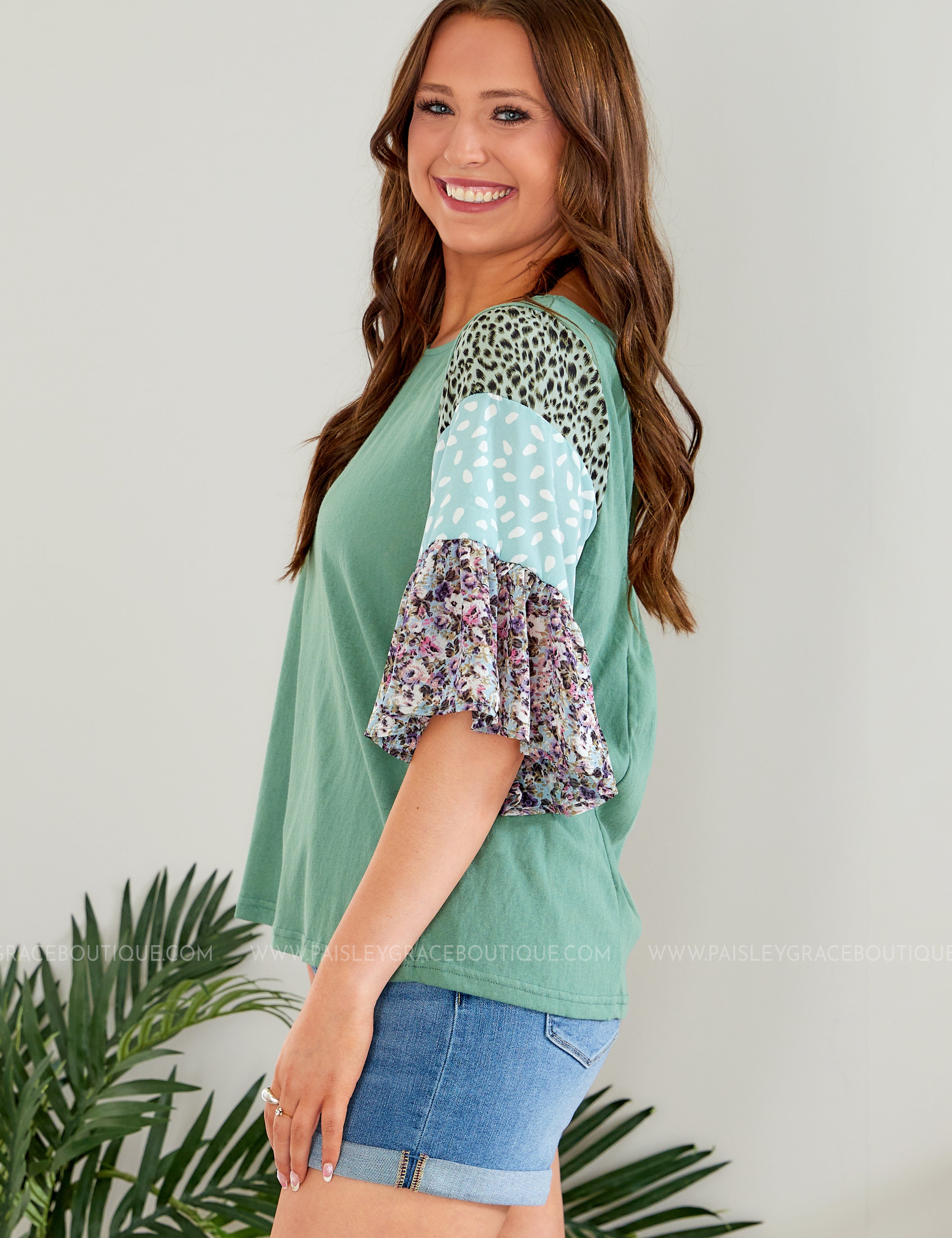Always Wandering Top - Sage - LAST ONES FINAL SALE
