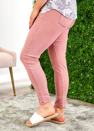 Abby Ankle Skinny Jeans by Liverpool - MAUVE BLUSH - LAST ONE FINAL SALE