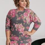 All Is Rosy Top- CHARCOAL - LAST ONES FINAL SALE